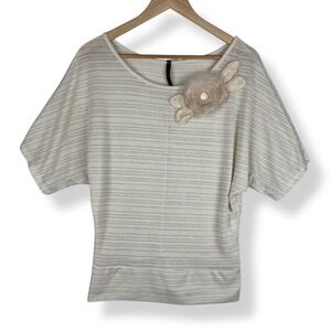 Candy Rain Y2K 2000s Dolman Sleeve Top Womens Size Medium Angelcore Shimmer Knit